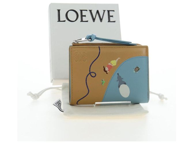 Portafoglio LOEWE in pelle Suna Fujita Collaboration Brown Silver Auth 195028M Marrone Argento - Ansicht 12