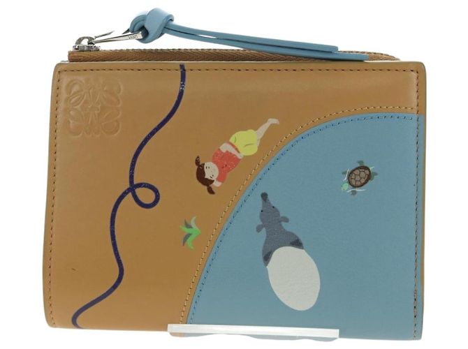 Portafoglio LOEWE in pelle Suna Fujita Collaboration Brown Silver Auth 195028M Marrone Argento - Ansicht 13