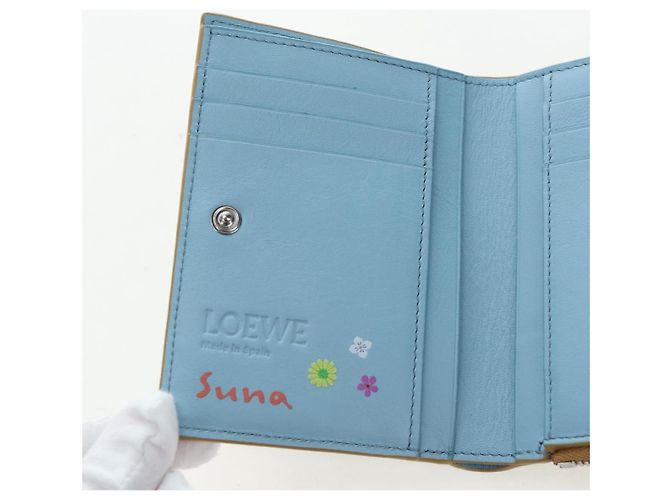 Portafoglio LOEWE in pelle Suna Fujita Collaboration Brown Silver Auth 195028M Marrone Argento - Ansicht 21