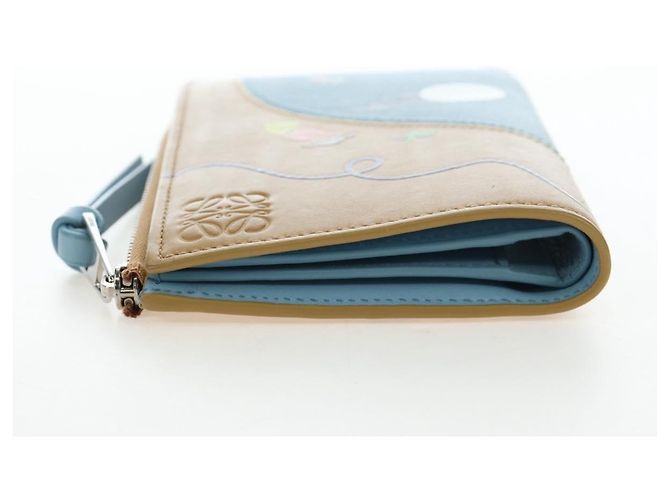 Portafoglio LOEWE in pelle Suna Fujita Collaboration Brown Silver Auth 195028M Marrone Argento - Ansicht 3