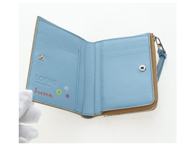 Portafoglio LOEWE in pelle Suna Fujita Collaboration Brown Silver Auth 195028M Marrone Argento - Ansicht 9