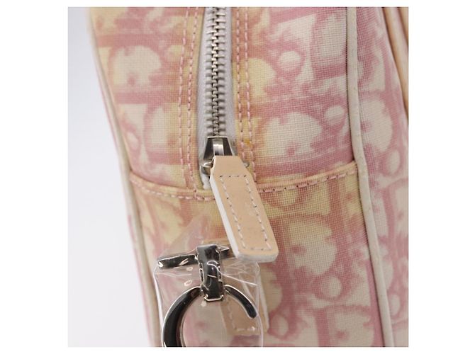 Borsa a tracolla Christian Dior Trotter Canvas PVC Rosa Argento Auth 195709 - vista 10
