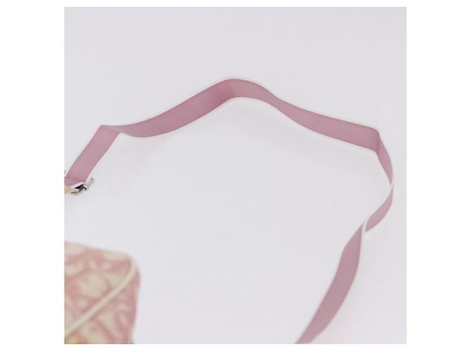 Borsa a tracolla Christian Dior Trotter Canvas PVC Rosa Argento Auth 195709 - vista 14