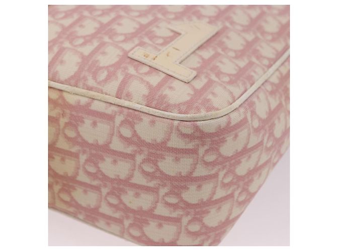 Borsa a tracolla Christian Dior Trotter Canvas PVC Rosa Argento Auth 195709 - vista 15