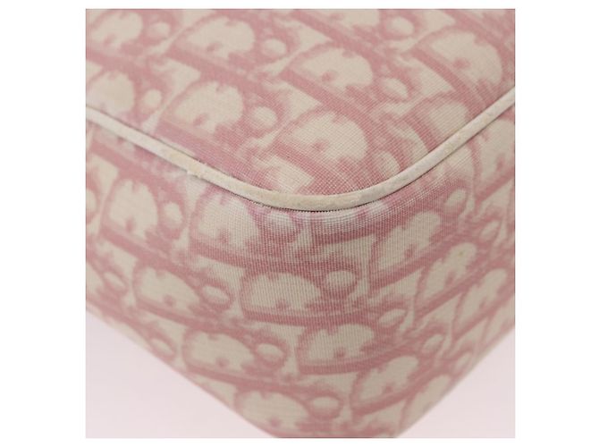 Borsa a tracolla Christian Dior Trotter Canvas PVC Rosa Argento Auth 195709 - vista 16
