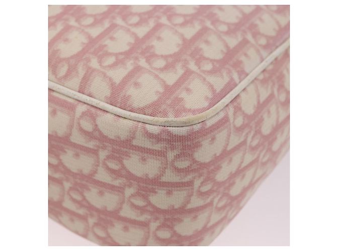 Borsa a tracolla Christian Dior Trotter Canvas PVC Rosa Argento Auth 195709 - vista 17
