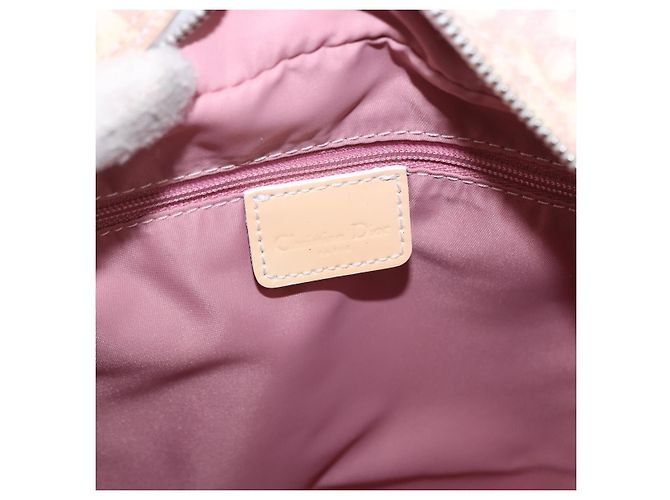 Borsa a tracolla Christian Dior Trotter Canvas PVC Rosa Argento Auth 195709 - vista 18