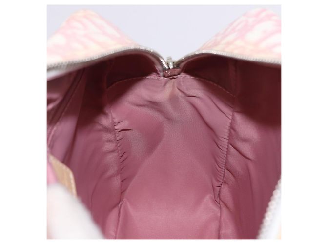 Borsa a tracolla Christian Dior Trotter Canvas PVC Rosa Argento Auth 195709 - vista 19