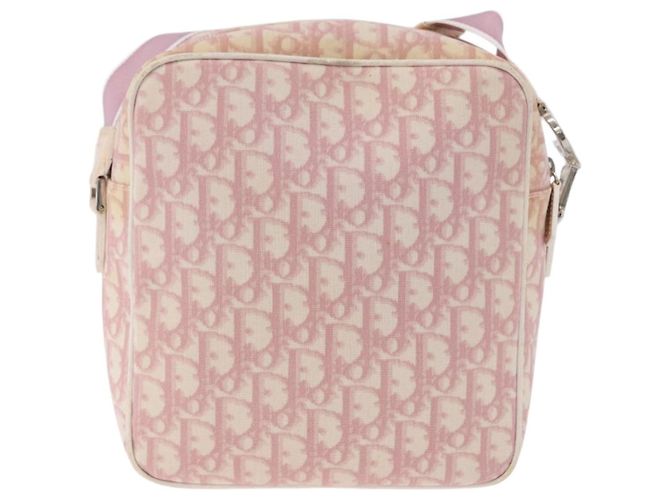 Borsa a tracolla Christian Dior Trotter Canvas PVC Rosa Argento Auth 195709 - vista 2