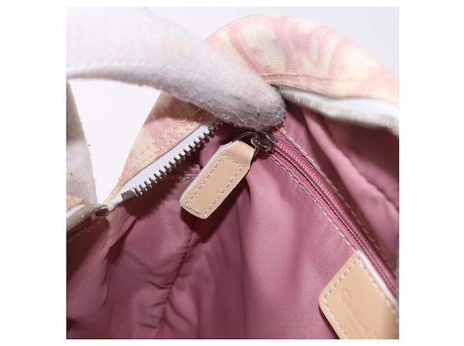 Borsa a tracolla Christian Dior Trotter Canvas PVC Rosa Argento Auth 195709 - vista 21