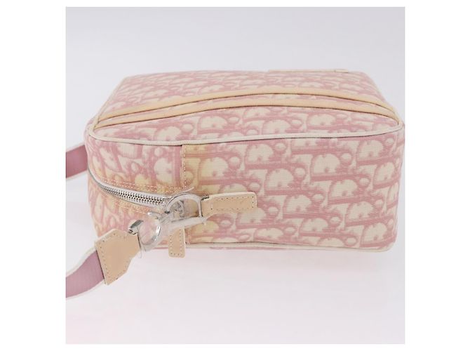 Borsa a tracolla Christian Dior Trotter Canvas PVC Rosa Argento Auth 195709 - vista 5