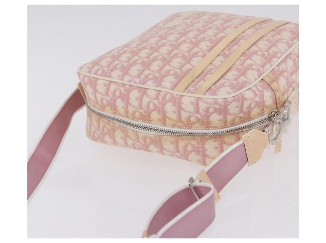 Borsa a tracolla Christian Dior Trotter Canvas PVC Rosa Argento Auth 195709 - vista 7