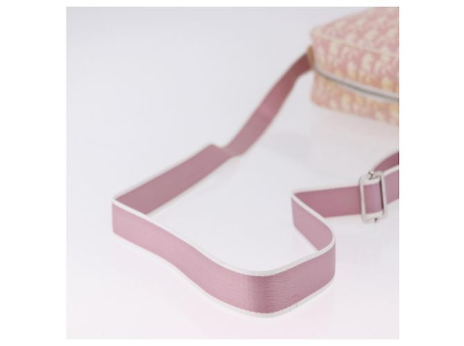 Borsa a tracolla Christian Dior Trotter Canvas PVC Rosa Argento Auth 195709 - vista 8