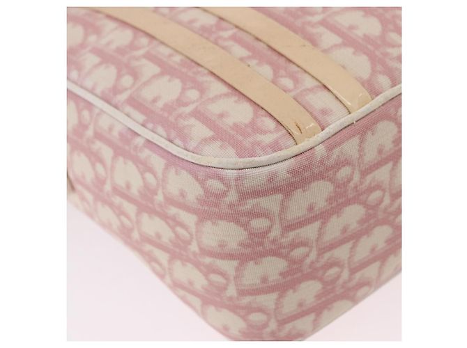 Borsa a tracolla Christian Dior Trotter Canvas PVC Rosa Argento Auth 195709 - vista 9