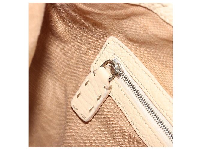 FENDI Celeria Shoulder Bag Leather Ivory Silver Auth 195647V Silvery Cream - view 23