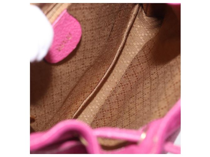 Zaino GUCCI Bamboo Camoscio Rosa Tono Oro 003 1705 0080 Auth BA14635 - vista 11