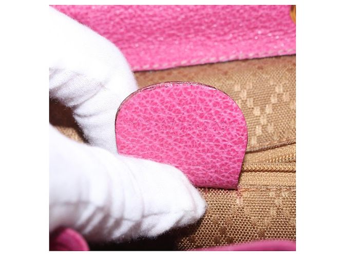 Zaino GUCCI Bamboo Camoscio Rosa Tono Oro 003 1705 0080 Auth BA14635 - vista 12