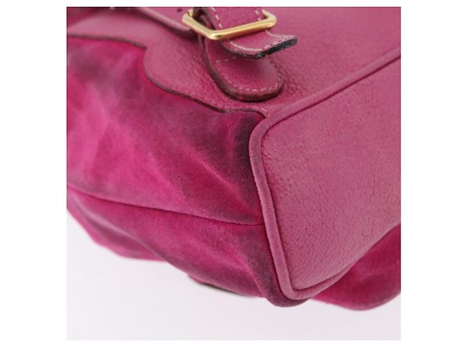 Zaino GUCCI Bamboo Camoscio Rosa Tono Oro 003 1705 0080 Auth BA14635 - vista 17