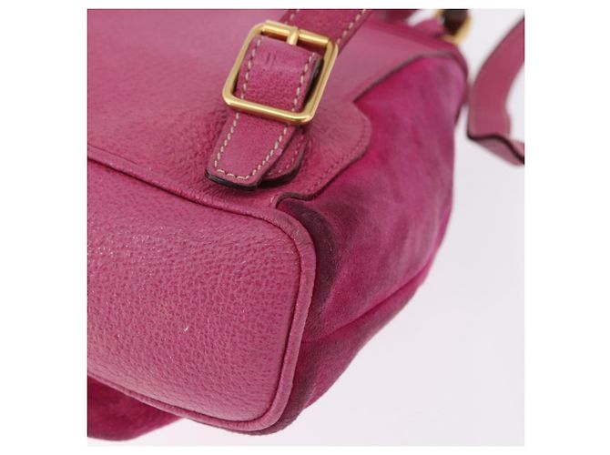 Zaino GUCCI Bamboo Camoscio Rosa Tono Oro 003 1705 0080 Auth BA14635 - vista 18