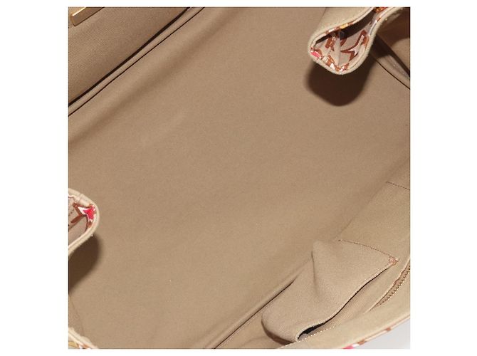 Borsa a mano PRADA Canapa M Canvas Beige Gold Auth 195043A D'oro - vista 10