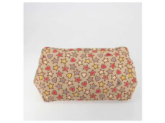 Borsa a mano PRADA Canapa M Canvas Beige Gold Auth 195043A D'oro - vista 5