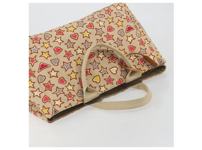 Borsa a mano PRADA Canapa M Canvas Beige Gold Auth 195043A D'oro - vista 6