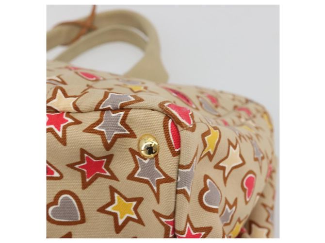 Borsa a mano PRADA Canapa M Canvas Beige Gold Auth 195043A D'oro - vista 9