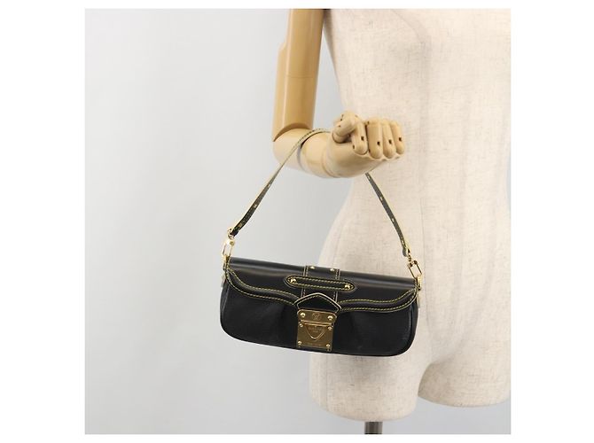 LOUIS VUITTON Borsa a Tracolla Suhari Precieux Pelle Nera M91776 Auth 194886SAV Nero - vista 24