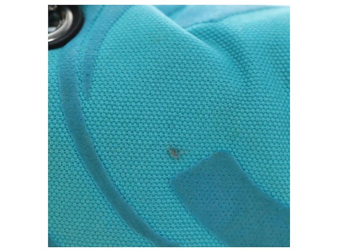 Borsa a tracolla con catena CHANEL Canvas Blu Turchese Argento CC Auth 195104M - vista 2