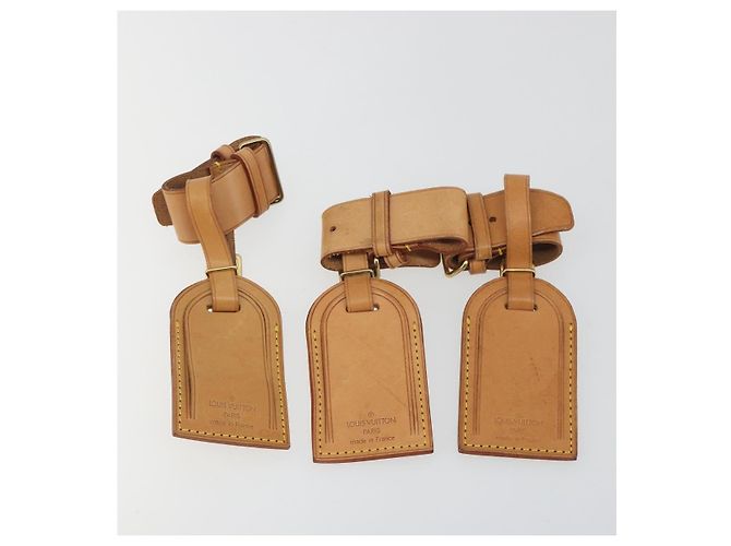 LOUIS VUITTON Etichetta per nome Powanie Set di 10 Pelle Powanie Beige LV Auth 192568 - vista 2