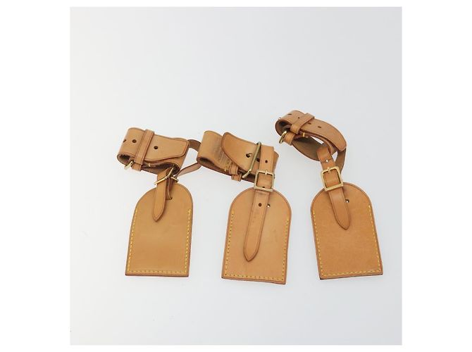 LOUIS VUITTON Etichetta per nome Powanie Set di 10 Pelle Powanie Beige LV Auth 192568 - vista 3