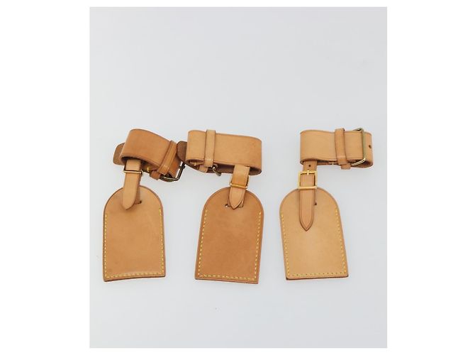 LOUIS VUITTON Etichetta per nome Powanie Set di 10 Pelle Powanie Beige LV Auth 192568 - vista 5