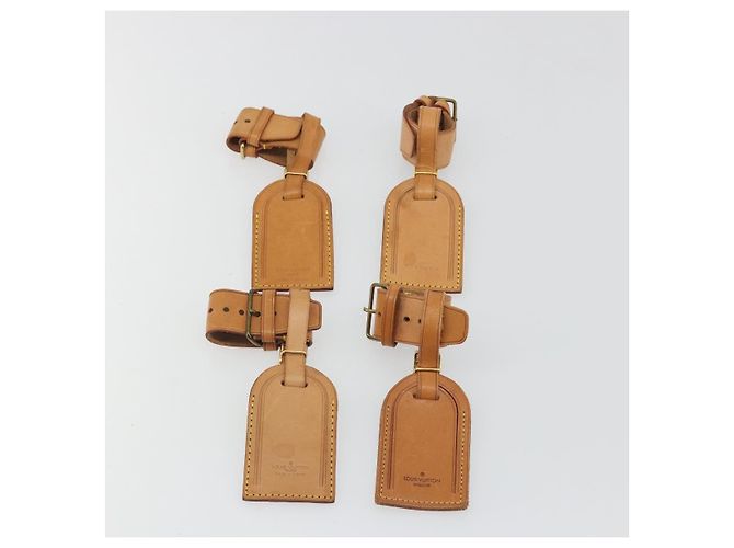 LOUIS VUITTON Etichetta per nome Powanie Set di 10 Pelle Powanie Beige LV Auth 192568 - vista 6