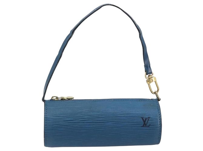 LOUIS VUITTON Epi Soufflot Pouch Blue LV Auth 196216 - vista 13