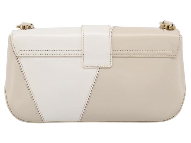 Borsa a tracolla Salvatore Ferragamo Gancini in pelle beige chiaro e oro Auth 196789A D'oro - vista 2