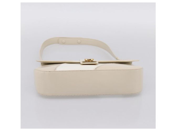 Borsa a tracolla Salvatore Ferragamo Gancini in pelle beige chiaro e oro Auth 196789A D'oro - vista 5