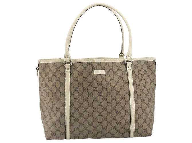 Gucci Borsa Tote GG Supreme in PVC Beige Oro 197953 Auth 194383 - vista 13