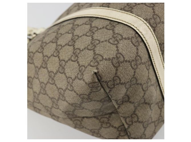 Gucci Borsa Tote GG Supreme in PVC Beige Oro 197953 Auth 194383 - vista 16