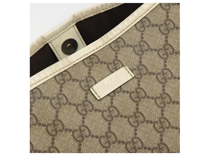 Gucci Borsa Tote GG Supreme in PVC Beige Oro 197953 Auth 194383 - vista 17