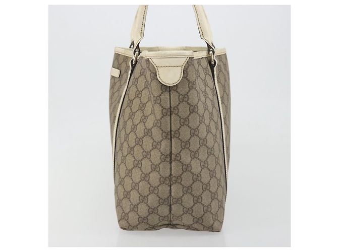 Gucci Borsa Tote GG Supreme in PVC Beige Oro 197953 Auth 194383 - vista 3
