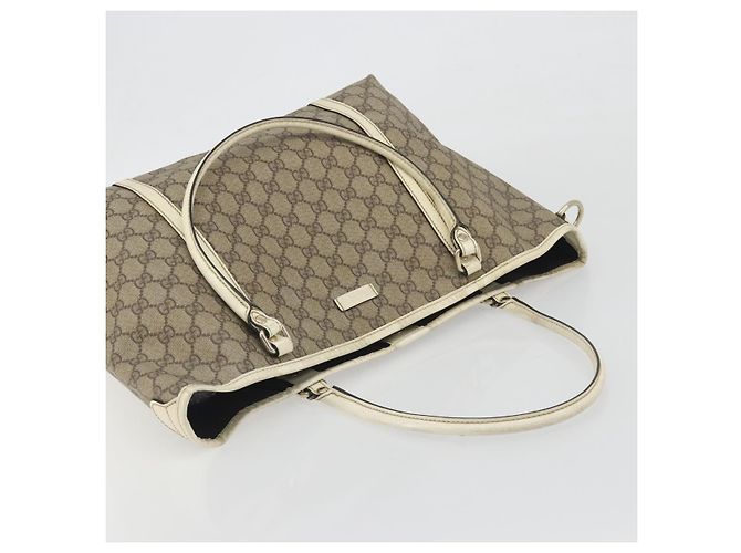 Gucci Borsa Tote GG Supreme in PVC Beige Oro 197953 Auth 194383 - vista 6