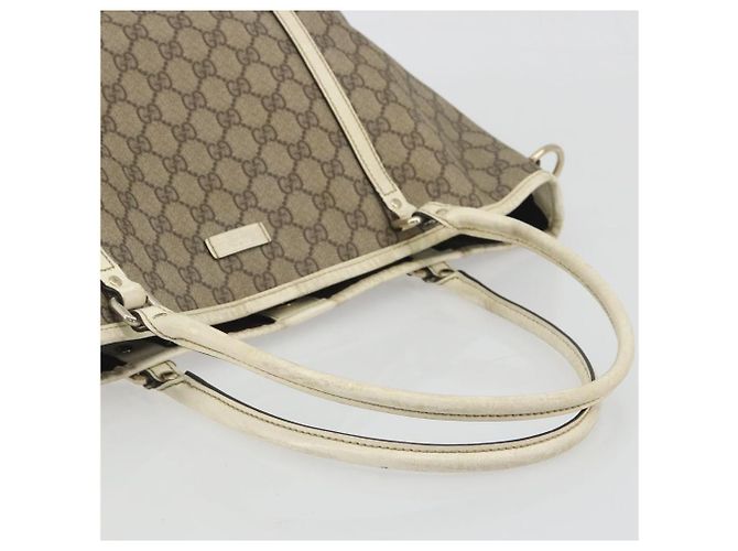 Gucci Borsa Tote GG Supreme in PVC Beige Oro 197953 Auth 194383 - vista 7