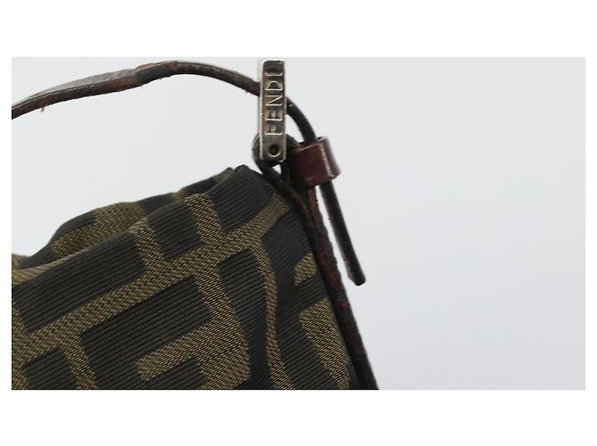 Borsa a Tracolla FENDI Zucca Canvas Nero Marrone Auth 193345 - vista 10