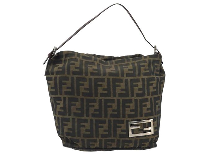Borsa a Tracolla FENDI Zucca Canvas Nero Marrone Auth 193345 - vista 13