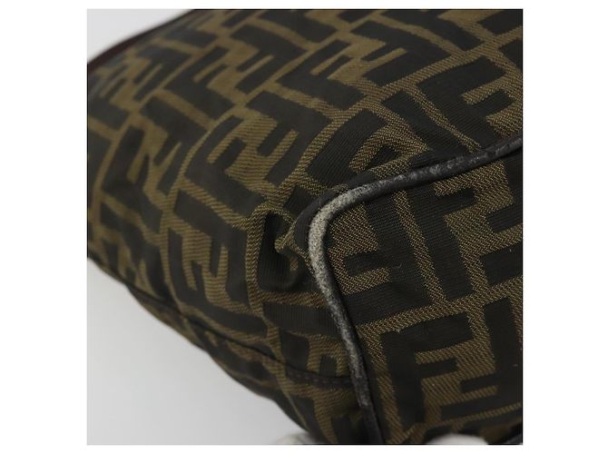 Borsa a Tracolla FENDI Zucca Canvas Nero Marrone Auth 193345 - vista 14