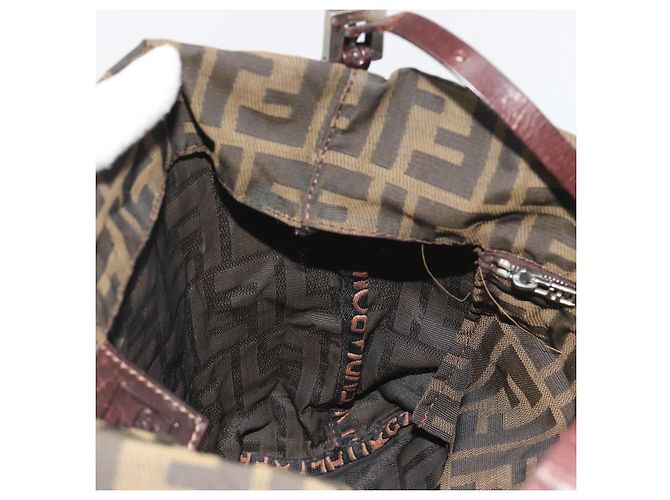 Borsa a Tracolla FENDI Zucca Canvas Nero Marrone Auth 193345 - vista 19