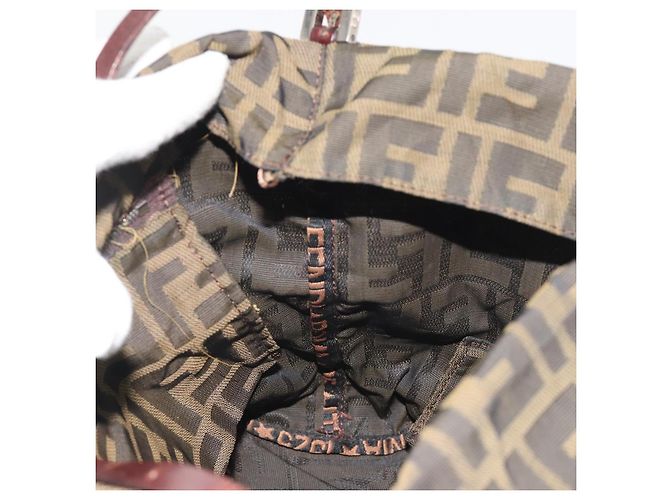 Borsa a Tracolla FENDI Zucca Canvas Nero Marrone Auth 193345 - vista 20