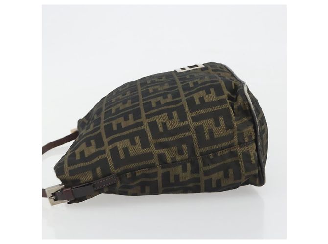 Borsa a Tracolla FENDI Zucca Canvas Nero Marrone Auth 193345 - vista 4