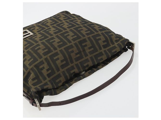 Borsa a Tracolla FENDI Zucca Canvas Nero Marrone Auth 193345 - vista 6