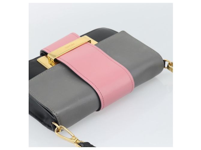 PRADA Shoulder Bag Leather Multicolor Gold Tone Auth 196091A Multiple colors - view 6